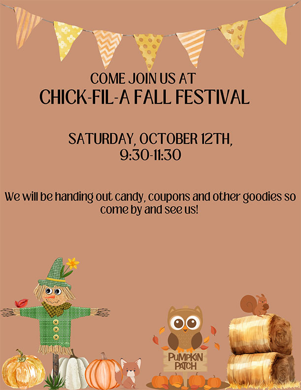 Come Join Us at Chick-Fil-A Fall Festival